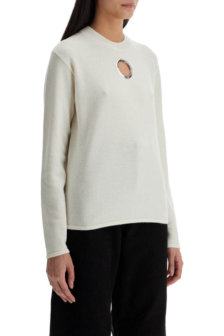 MONCLER Futuristic Relaxed Fit Wool and Cashmere Crewneck Sweater - Size XS