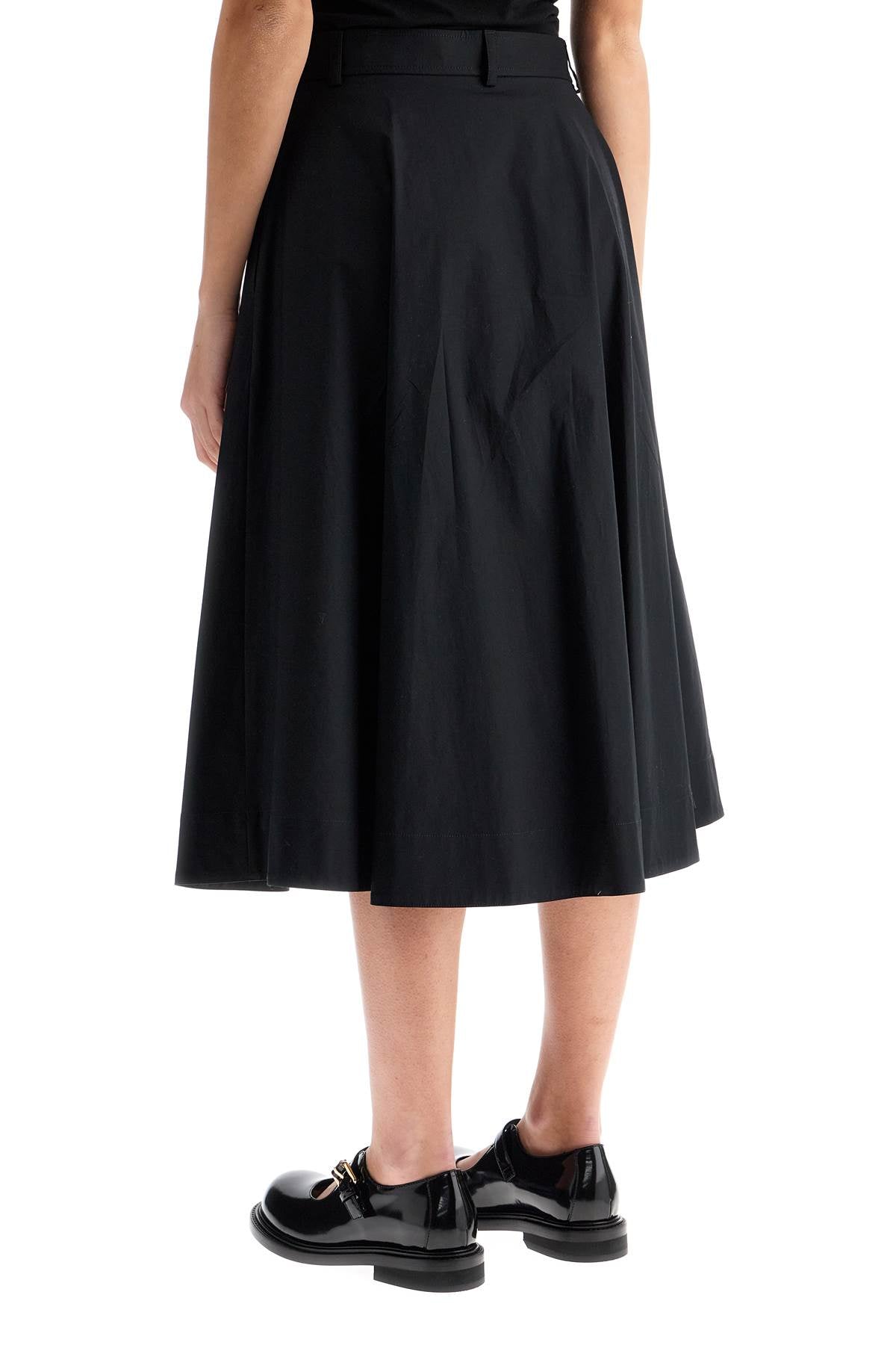 MOSCHINO COUTURE Chic Poplin Midi Skirt with Assorted Buttons - Size 40