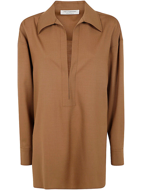 PHILOSOPHY DI LORENZO SERAFINI Tropical Wool Shirt for Women - FW24 Collection