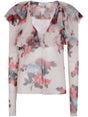 PHILOSOPHY DI LORENZO SERAFINI Floral Print Tulle Shirt