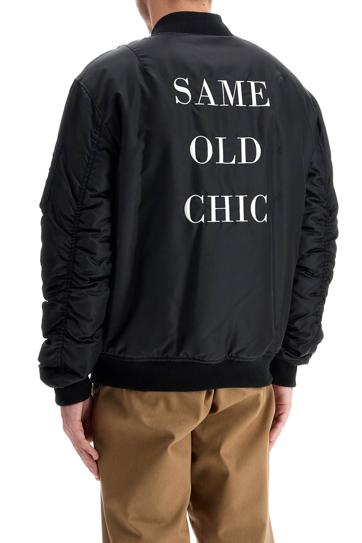 MOSCHINO COUTURE Classic Bomber Jacket with Chic Lettering - Size IT 48