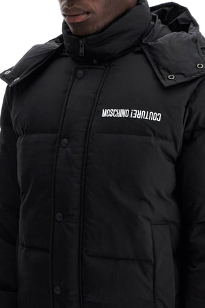 MOSCHINO COUTURE Luxury High-Neck Puffer Jacket with Removable Hood