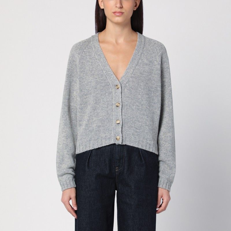 MOSCHINO COUTURE Light Grey Wool Cardigan for Women