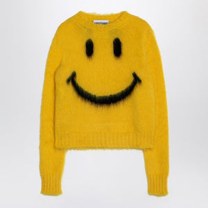 MOSCHINO COUTURE  SMILE YELLOW MOHAIR BLEND JUMPER