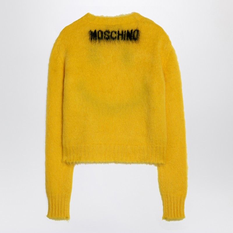 MOSCHINO COUTURE  SMILE YELLOW MOHAIR BLEND JUMPER