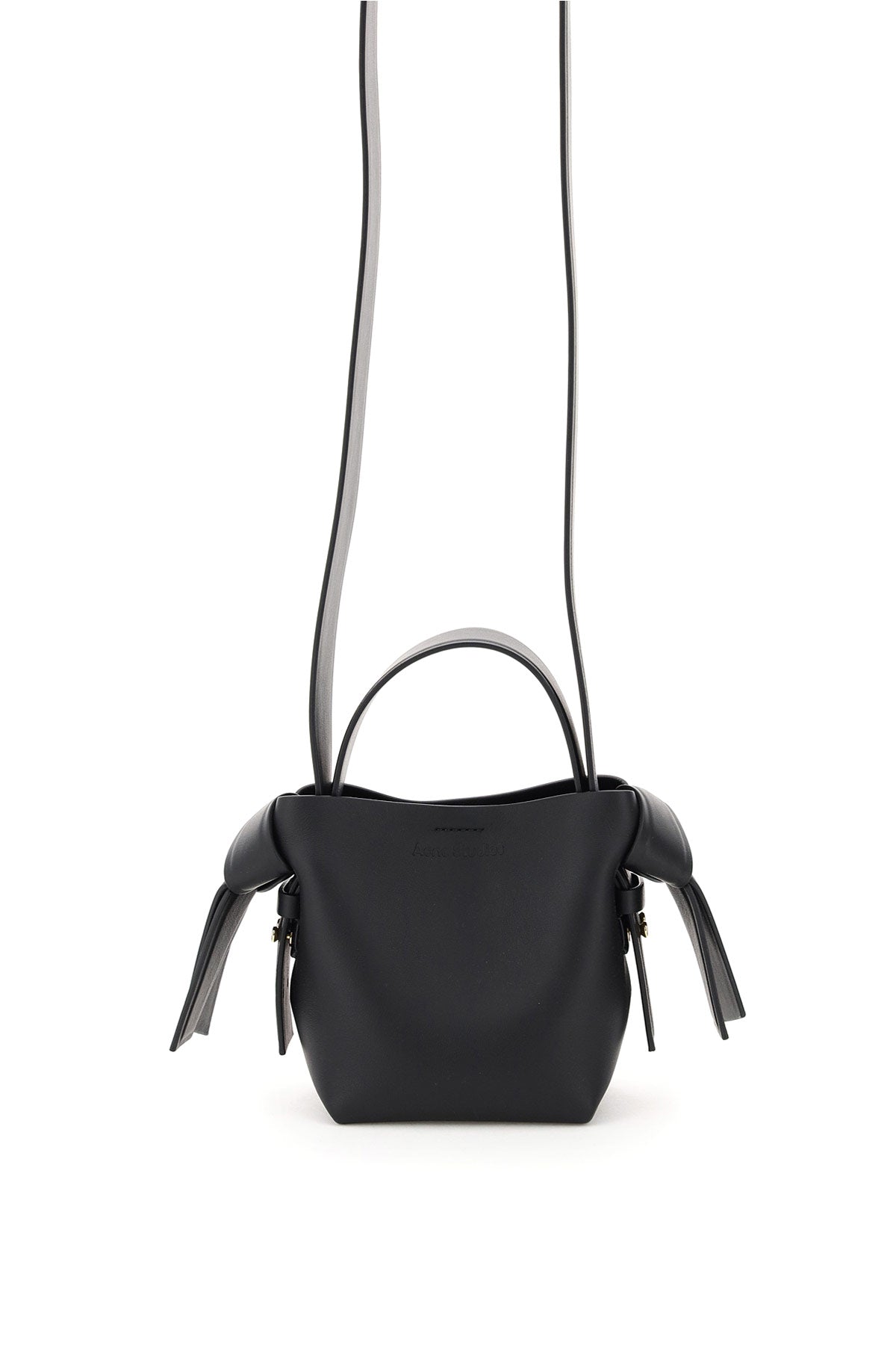 ACNE STUDIOS Black Leather Micro Musubi Tote Handbag for Women