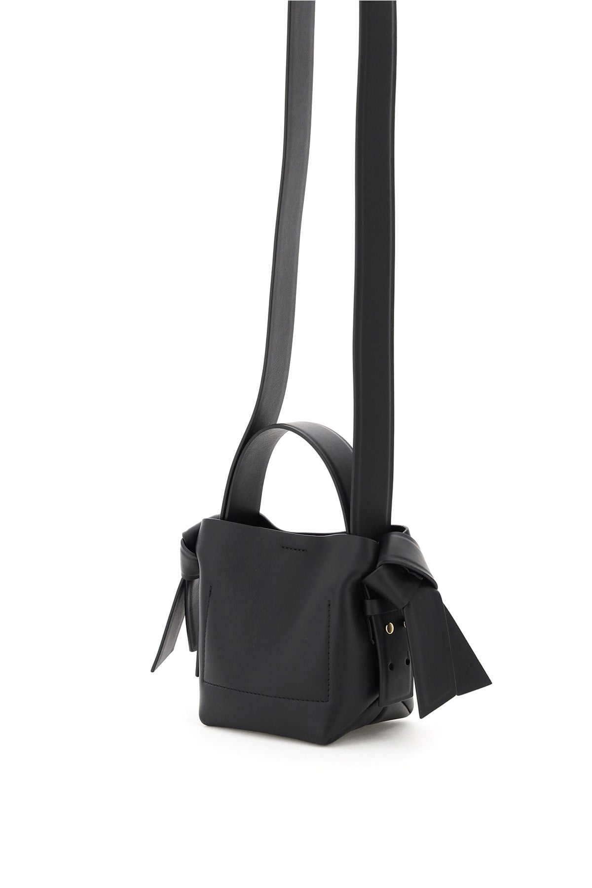ACNE STUDIOS Black Leather Micro Musubi Tote Handbag for Women