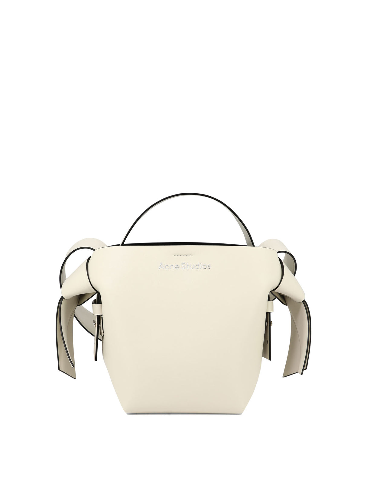 ACNE STUDIOS Mini Musubi White Calf Leather Top-Handle Shoulder Bag for Women SS24