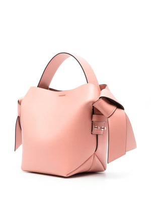 ACNE STUDIOS Salmon Pink Leather Handbag with Single Top Handle and Adjustable Shoulder Strap