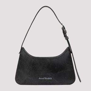 ACNE STUDIOS Micro Crackle Mini Hobo Shoulder Bag in Black