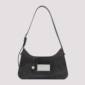 ACNE STUDIOS Sleek Mini Crackle Leather Hobo Bag