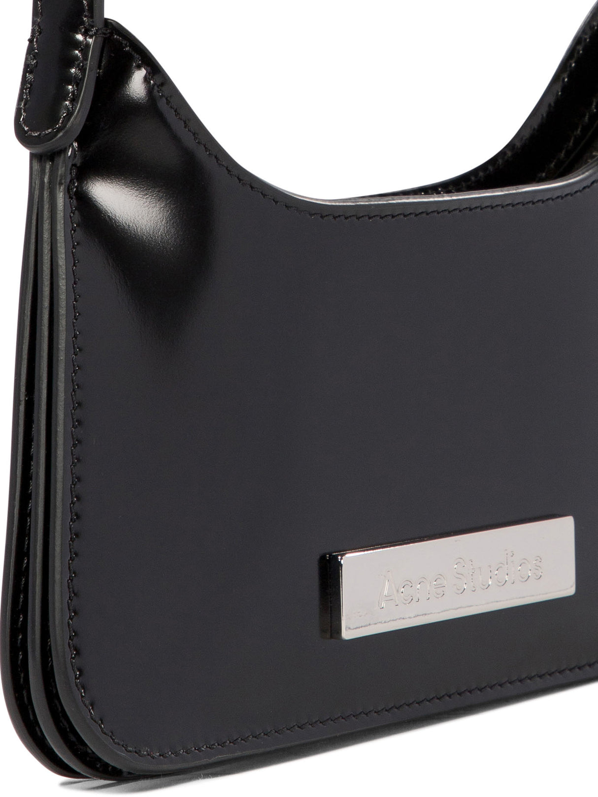 ACNE STUDIOS Mini Luxe Leather Crossbody Bag in Black