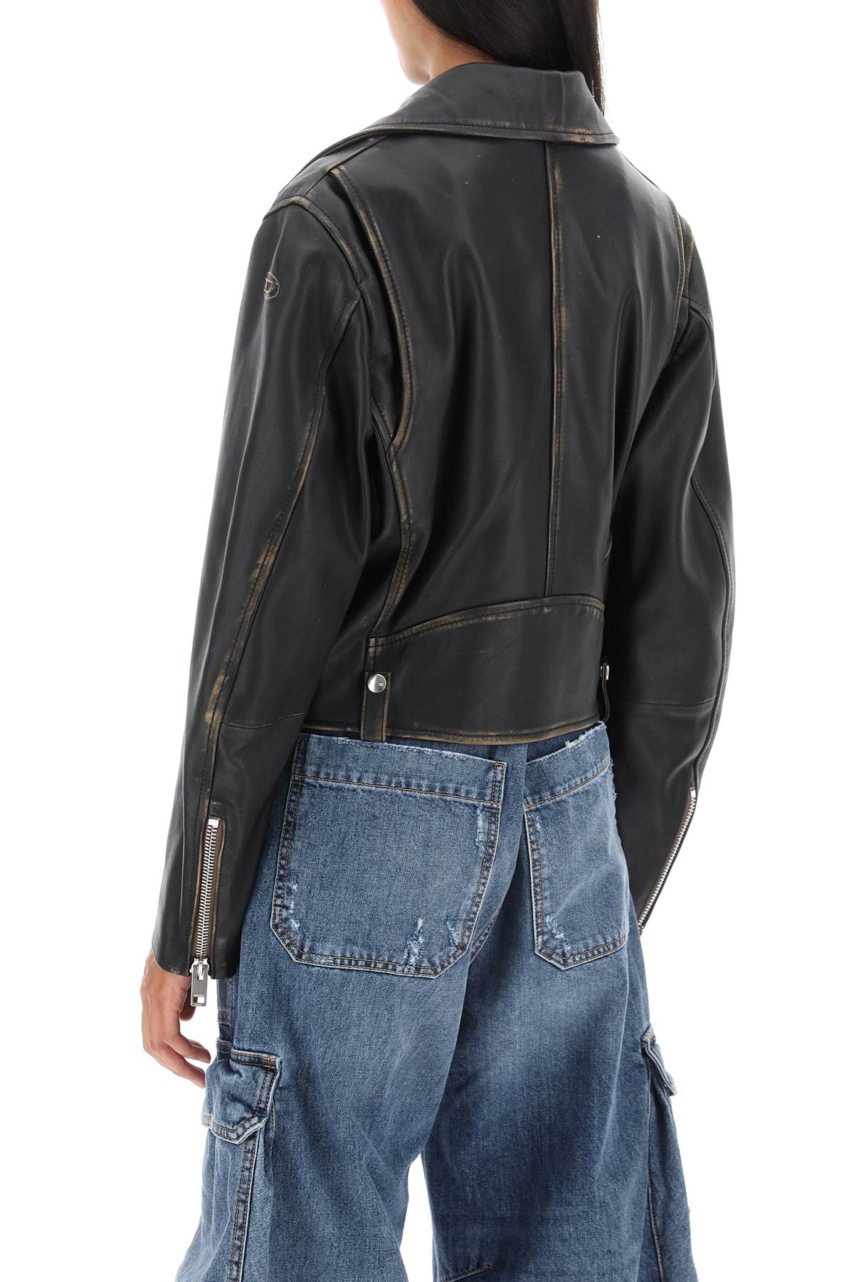 DIESEL Women's Leather Biker Jacket for FW23