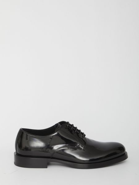 DOLCE & GABBANA Classic Derby Dress Shoes in Black Leather for Men