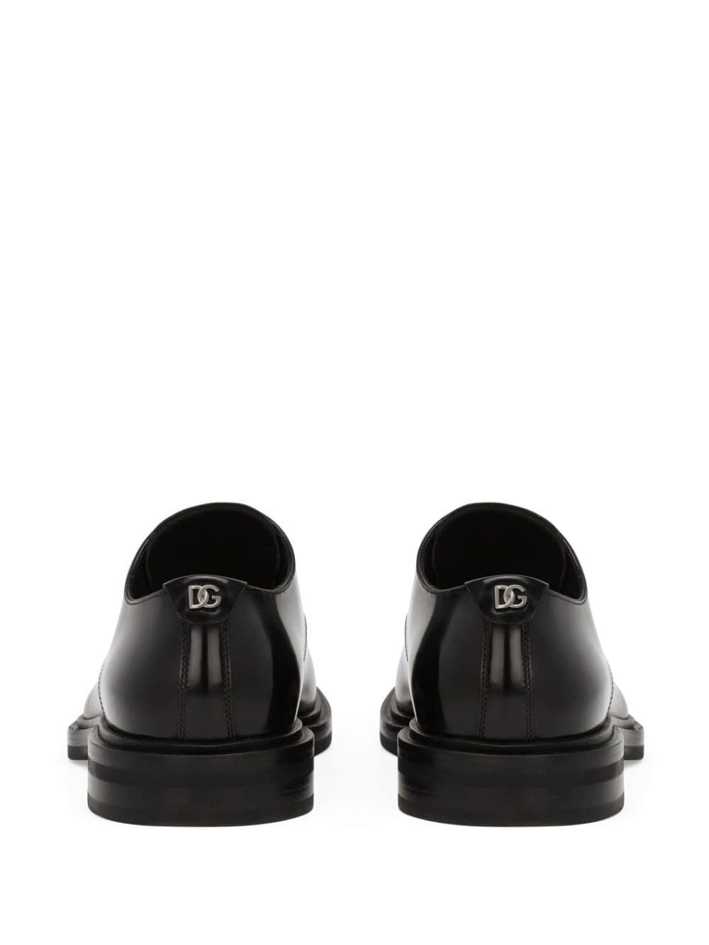 DOLCE & GABBANA Elegant Black Leather Derby Dress Shoes