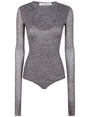 PHILOSOPHY DI LORENZO SERAFINI Stretch Printed Tulle Body Top