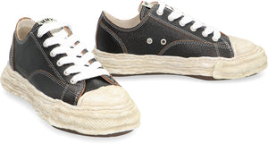 MAISON MIHARA YASUHIRO	 Vintage Leather Low-Top Sneakers for Men in Black