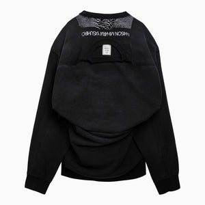 MAISON MIHARA YASUHIRO	 Men's Black Cotton Sweatshirt with Double Neckline for SS24