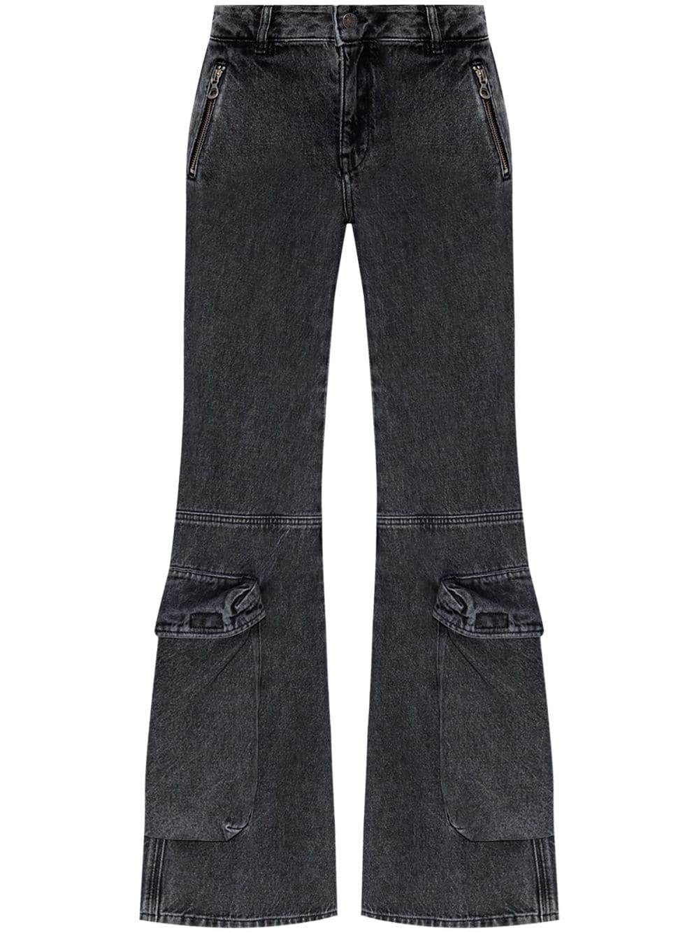 DIESEL Flared High-Waist Cotton Denim Jeans