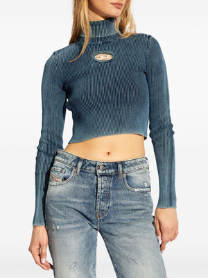 DIESEL Cropped Roll Neck Sweater with Cut-Out Detail