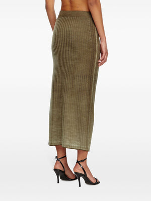 DIESEL Mid-Rise Ankle-Length Ribbed Knit Skirt