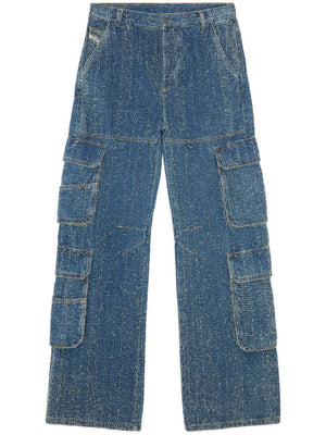 DIESEL Low-Rise Straight Leg Denim Jeans