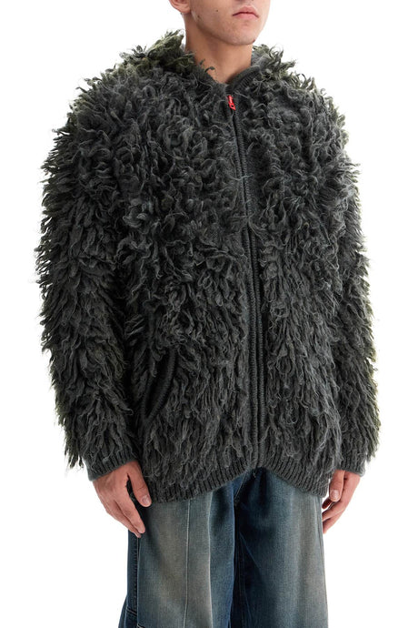 DIESEL Shaggy Knit Cardigan with Hood - Loose Fit