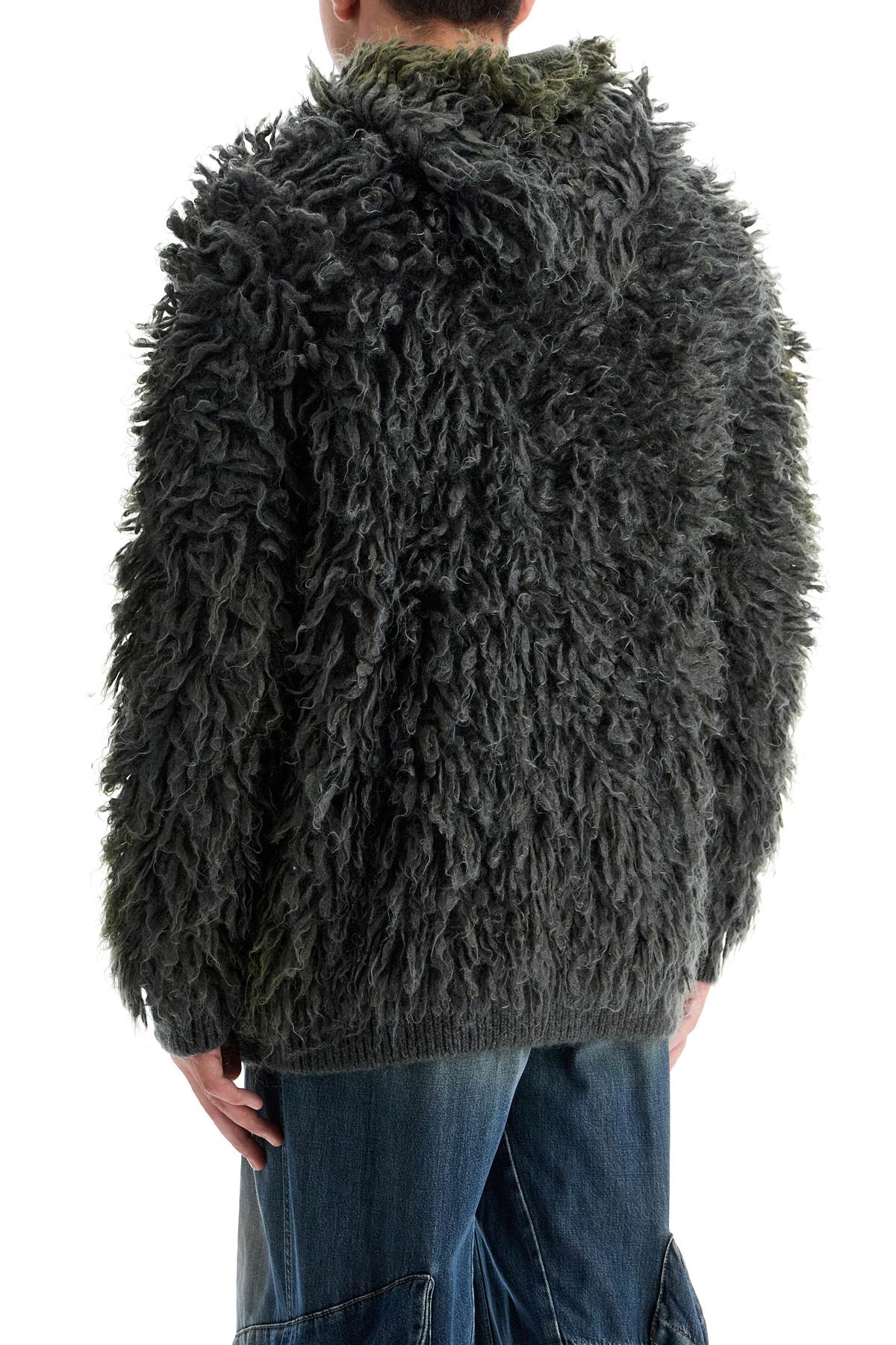 DIESEL Shaggy Knit Cardigan with Hood - Loose Fit