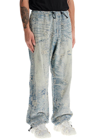 DIESEL Distressed Denim Jacquard Pants - Size L