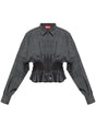 DIESEL Charcoal Grey Ruched Bodice Jacket for Women