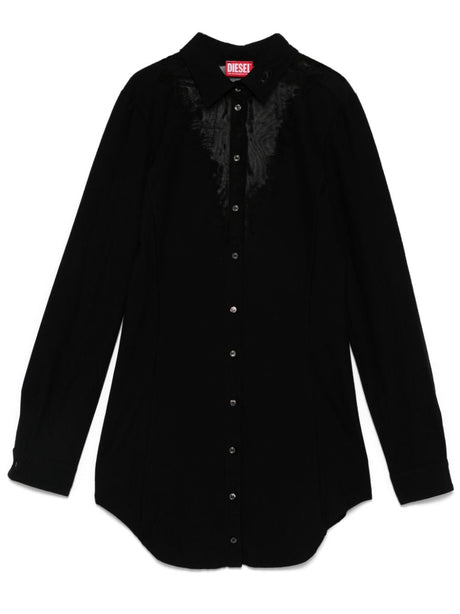 DIESEL Textured Black Sweater with Buttons for Women