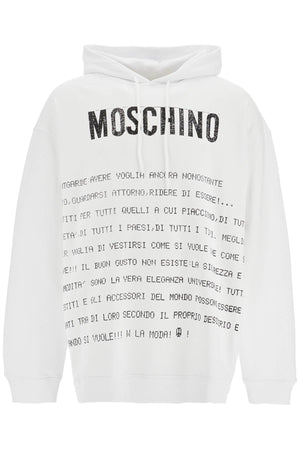 MOSCHINO COUTURE Oversized Hooded Sweatshirt with Statement Lettering - Men's Medium