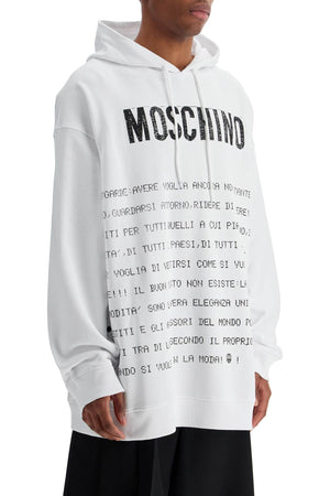 MOSCHINO COUTURE Oversized Hooded Sweatshirt with Statement Lettering - Men's Medium