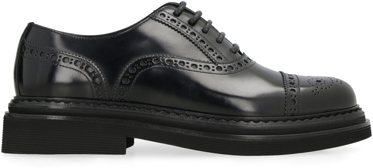 DOLCE & GABBANA Men's Brogue Lace-Up Leather Shoes