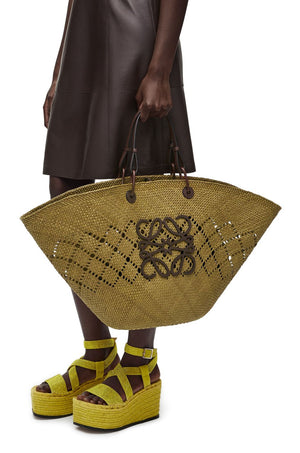 LOEWE Large Olive Chest Anagram Basket Handbag for Women, SS24