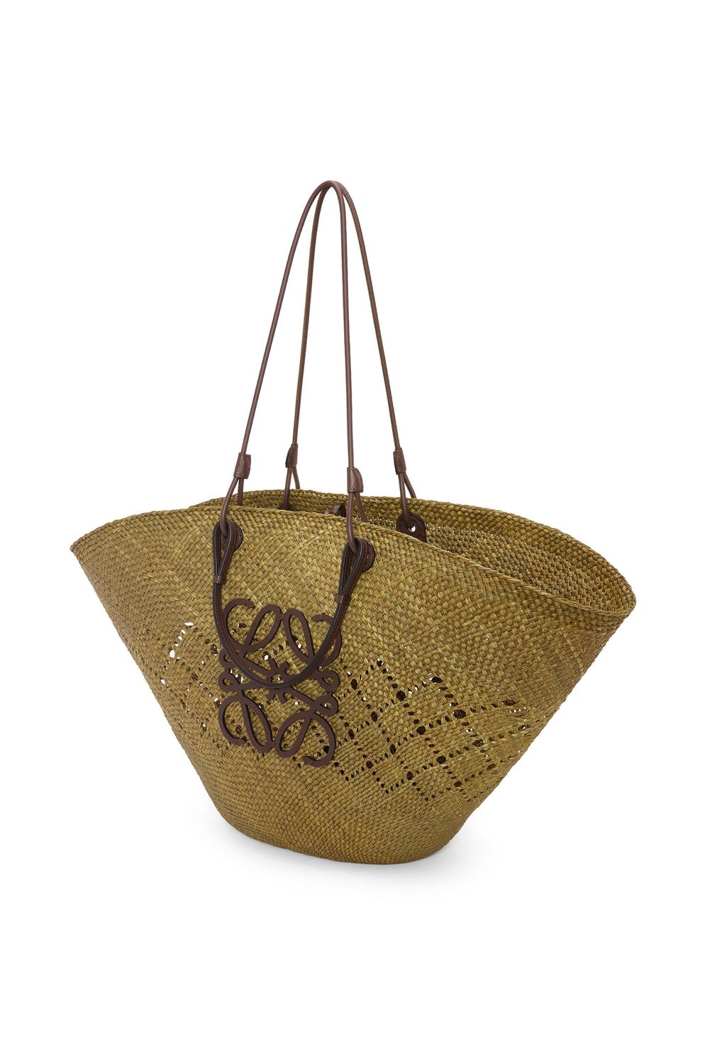 LOEWE Large Olive Chest Anagram Basket Handbag for Women, SS24
