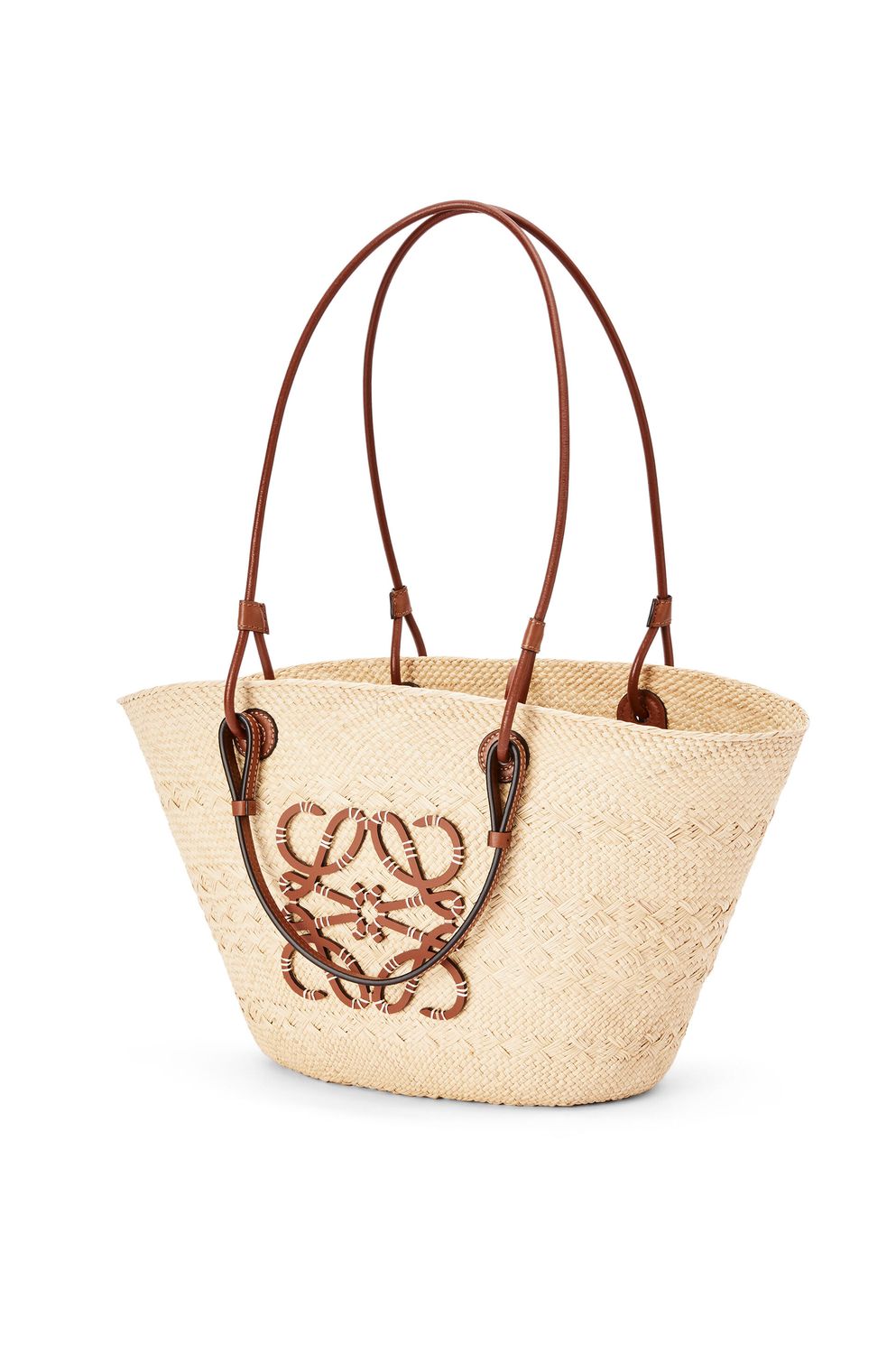 LOEWE Women's Medium Anagram Weave Basket Handbag in Tan