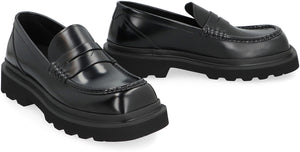 DOLCE & GABBANA Black Calfskin Loafers for Men