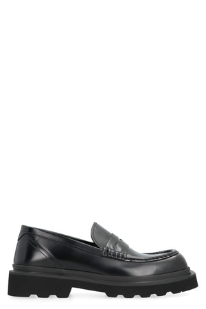 DOLCE & GABBANA Black Calfskin Loafers for Men