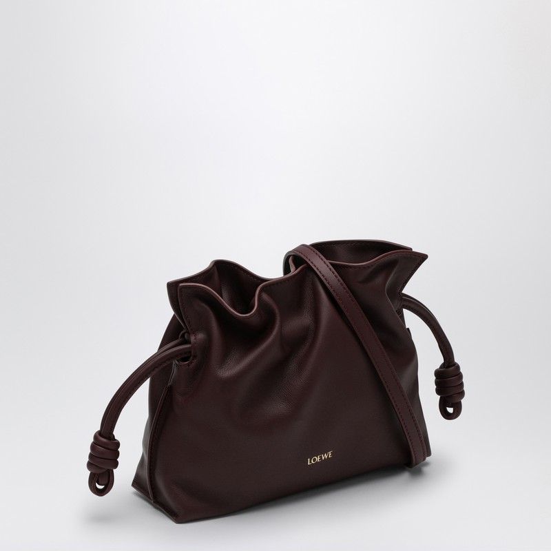 LOEWE Elegant Mini Dark Burgundy Clutch with Adjustable Strap