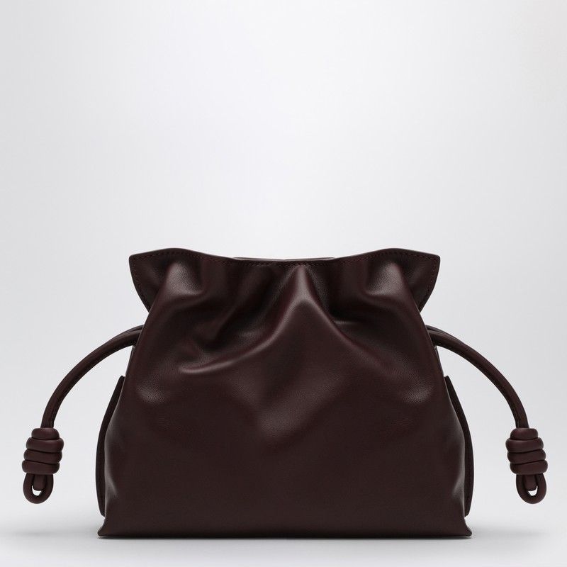 LOEWE Elegant Mini Dark Burgundy Clutch with Adjustable Strap