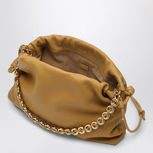 LOEWE Large Ruched Handbag with Gold Chain