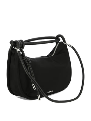 GANNI Modern Black Shoulder Bag for Women - 100% Recycled Nylon
