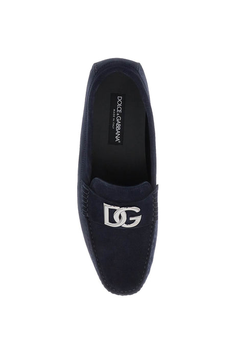 DOLCE & GABBANA Blue Suede Drivers for Men