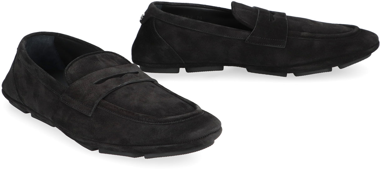 DOLCE & GABBANA Men's Black Suede Loafers for SS24