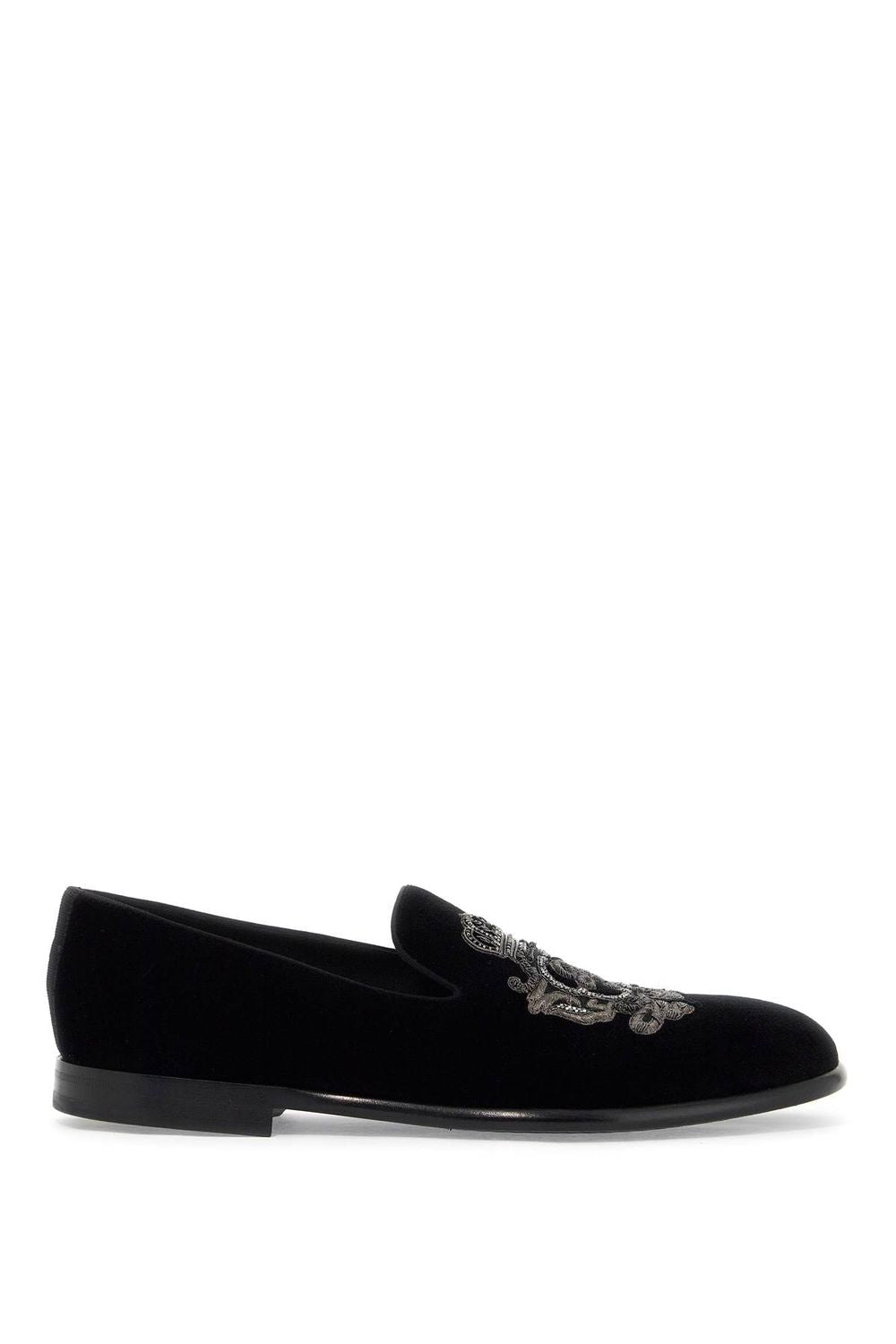 DOLCE & GABBANA Embroidered Velvet Loafers for Men