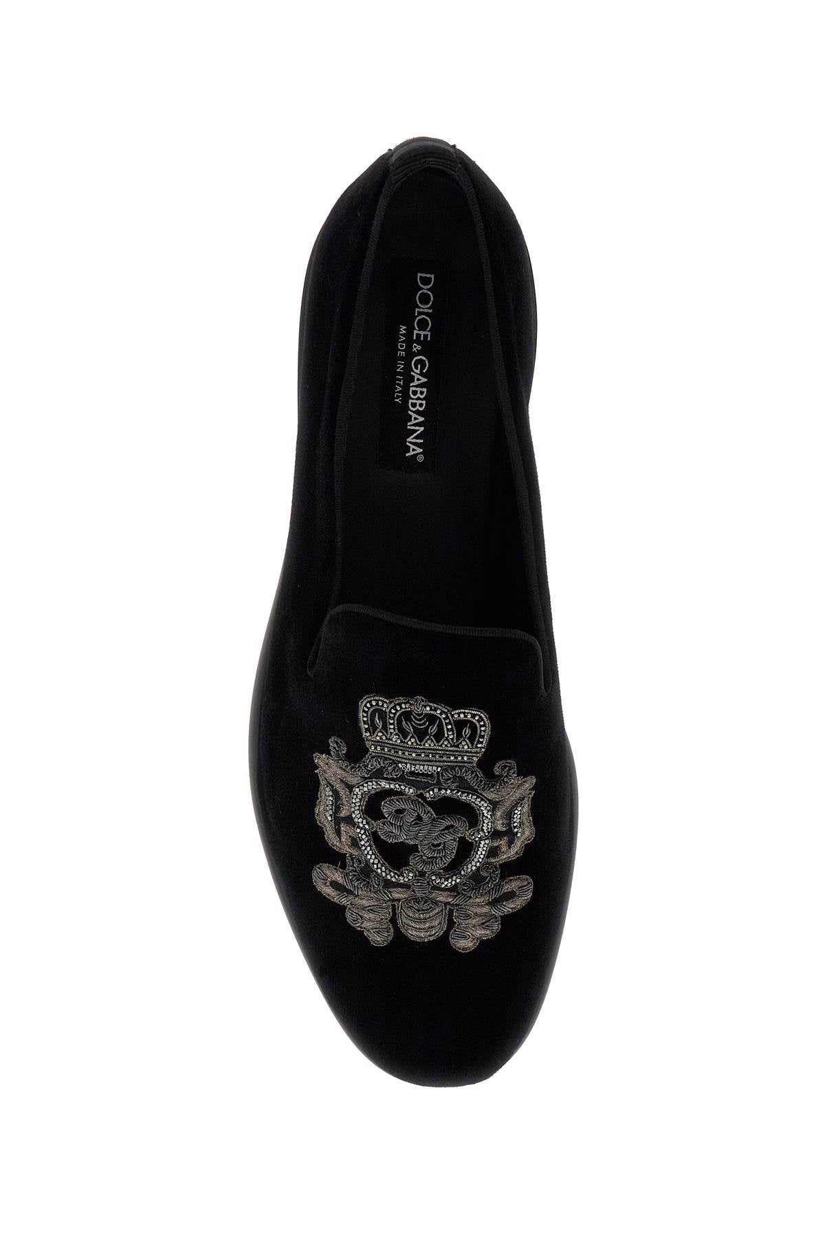 DOLCE & GABBANA Embroidered Velvet Loafers for Men