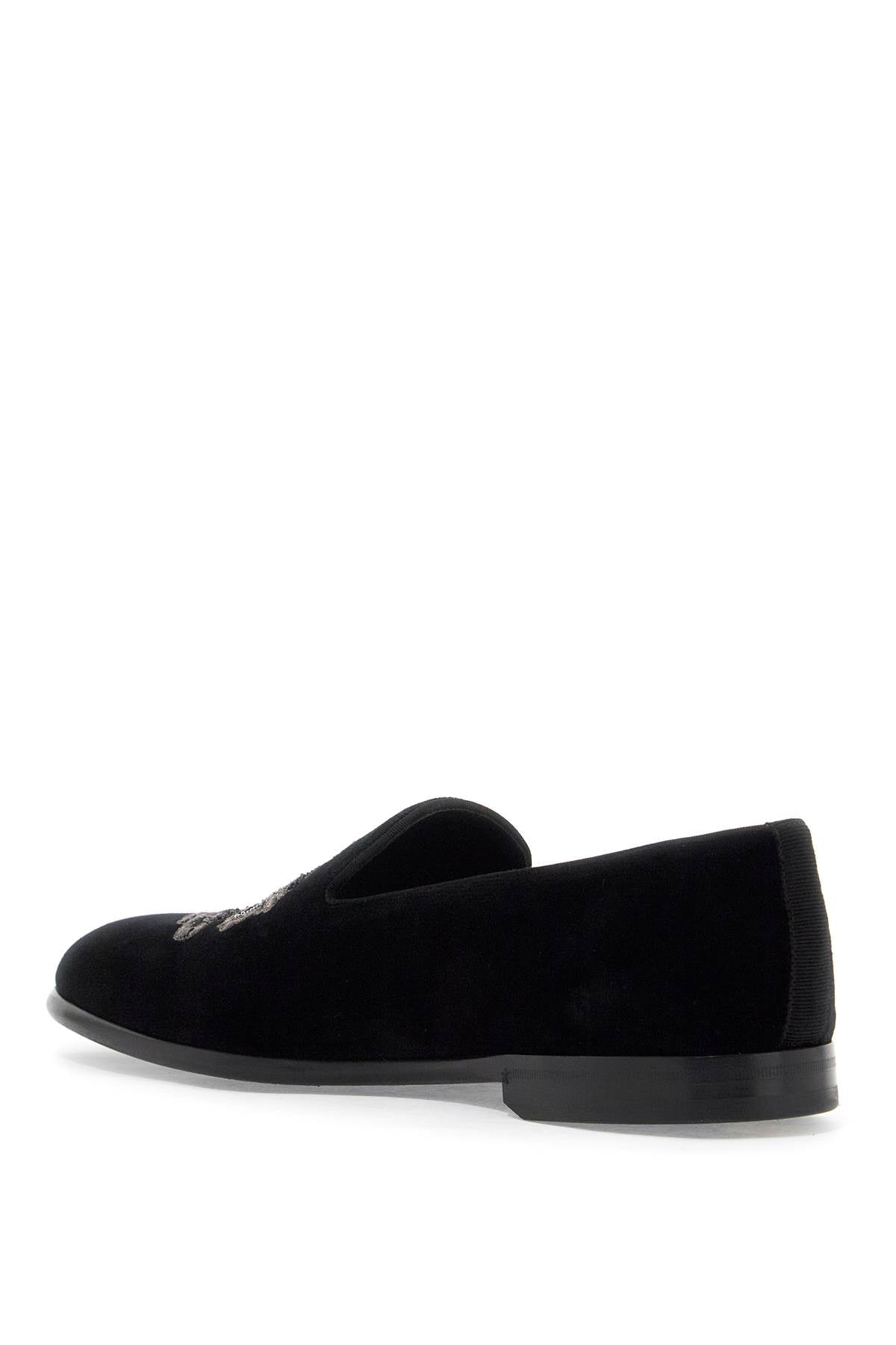 DOLCE & GABBANA Embroidered Velvet Loafers for Men