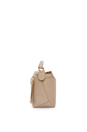 LOEWE Women's Beige Calfskin Puzzle Edge Mini Handbag for Fall/Winter 2024