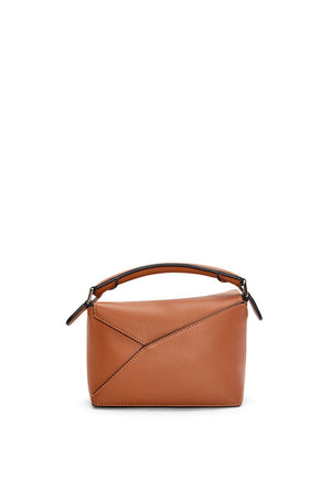 LOEWE Mini Puzzle Calfskin Handbag in Brown for Women